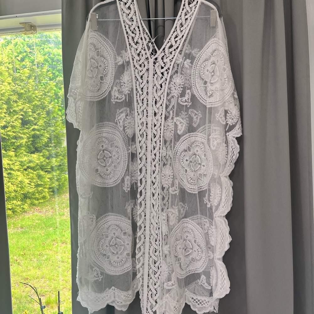 White Lace Kimono Cover-Up